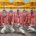Pink Leather Jackets with Rabbits
