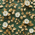 floral wall flowers with Gold & Green