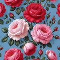 wall Florals on Blue