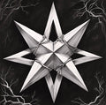 Silver Spike Star on Black